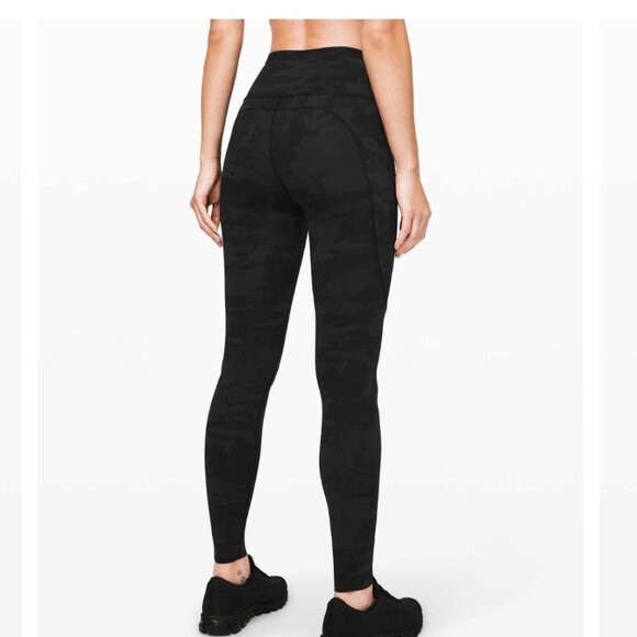 Lululemon Fast and Free Tight 28" Black gray camo Camouflage Leggings 6 - Picture 1 of 6